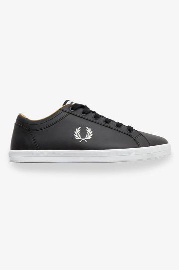 Black Fred Perry Baseline Men's Shoes | PH 1113XYUF